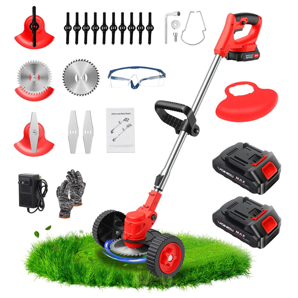 ALSO GO 24V weed wacker with 3-in-1 system for versatile trimming.