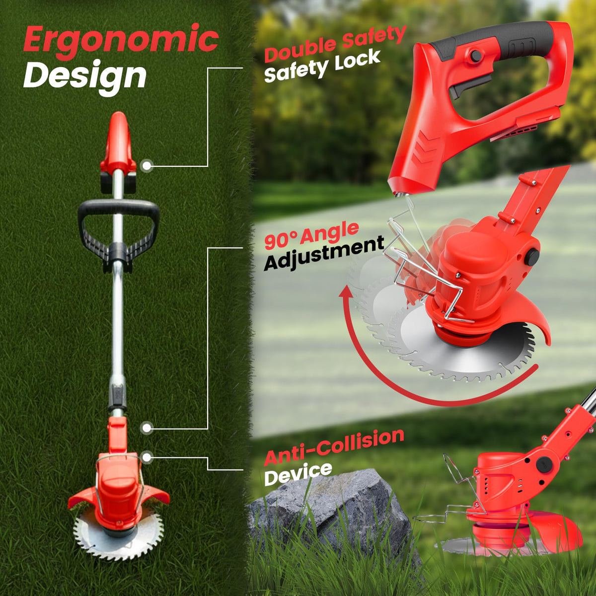 ALSO GO 24V weed wacker includes two batteries for extended cordless runtime.