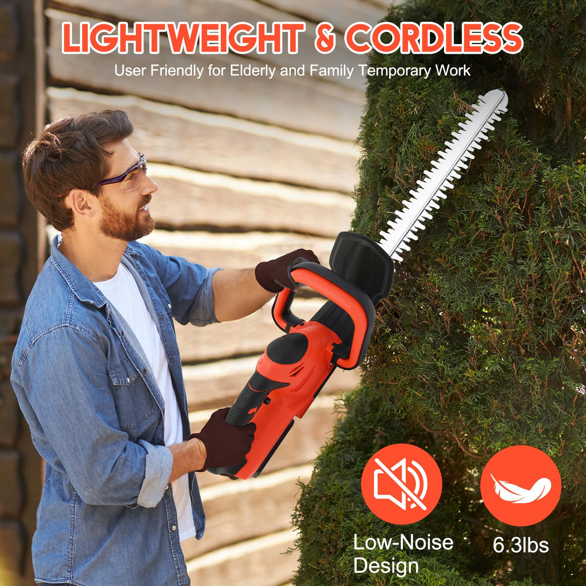 ALSO GO lightweight cordless design reduces fatigue during extended trimming.