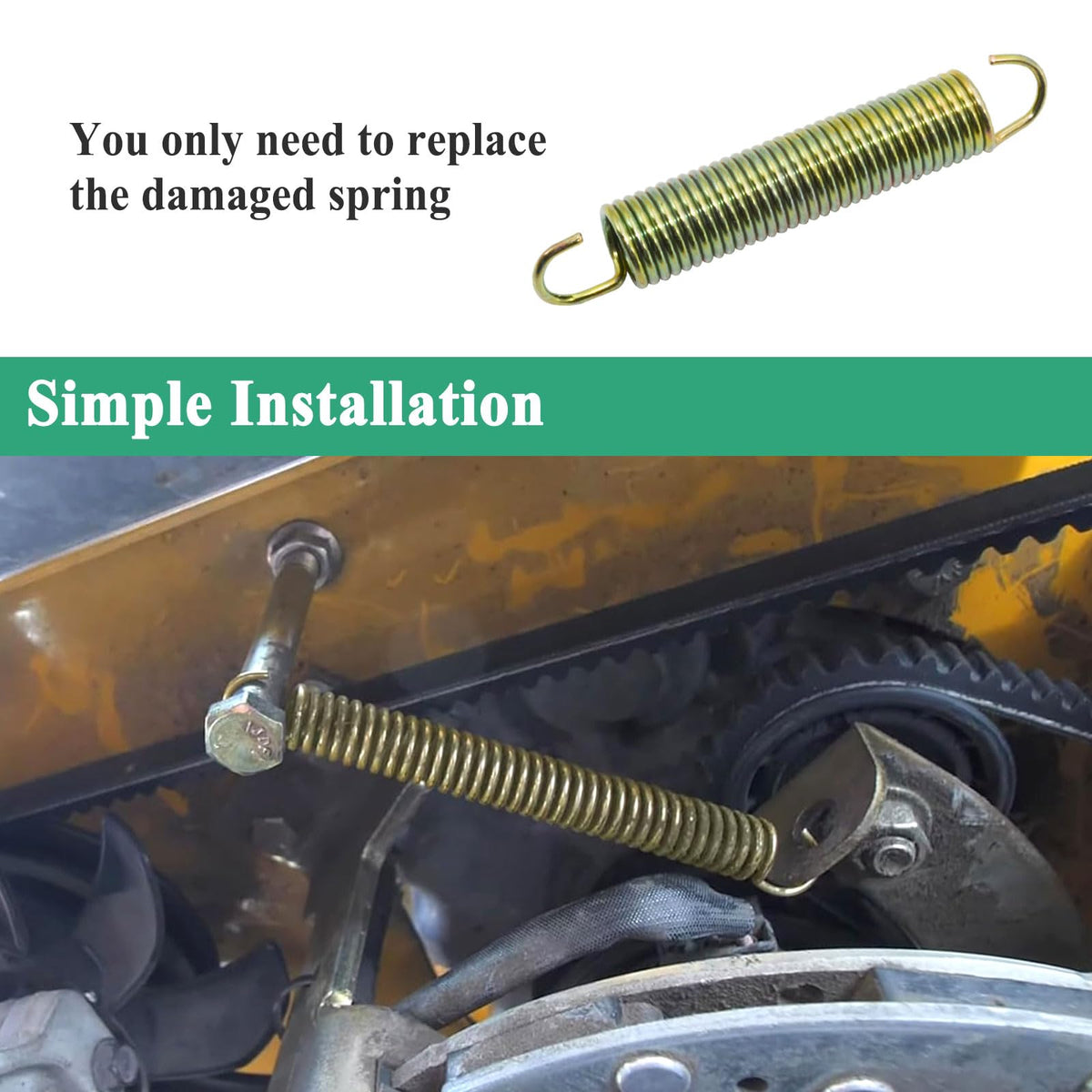 Alsoyixia 604490 drive tensioner spring installed on mower tensioner.