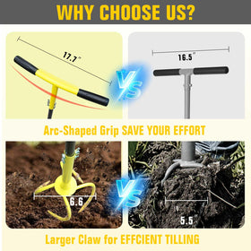 Altdorff garden claw tines penetrate compact soil to loosen, aerate, and weed efficiently.
