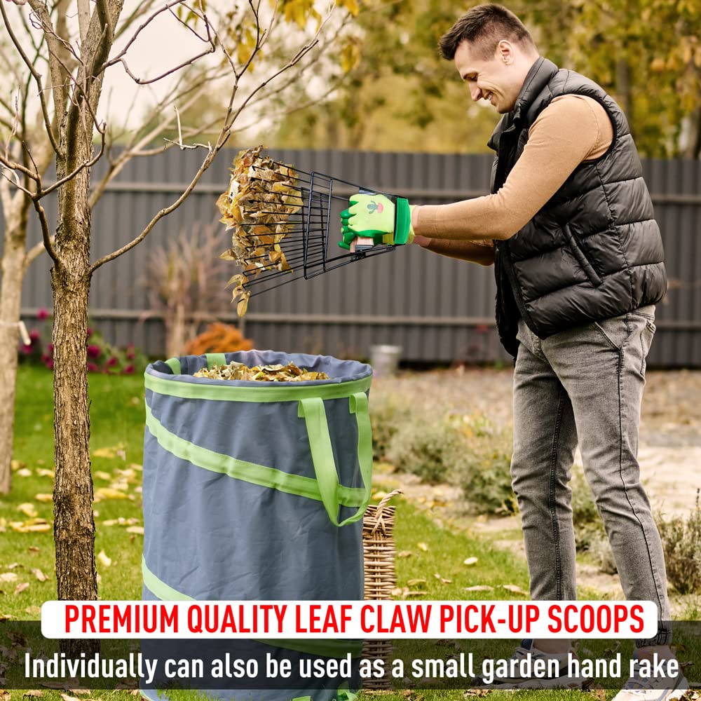 Altdorff leaf scoops measure 16x14x4.5 inches for greater capacity.