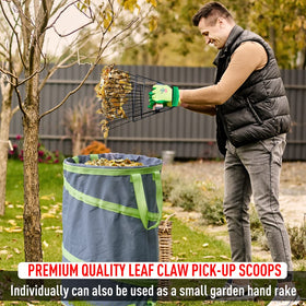 Altdorff leaf scoops measure 16x14x4.5 inches for greater capacity.