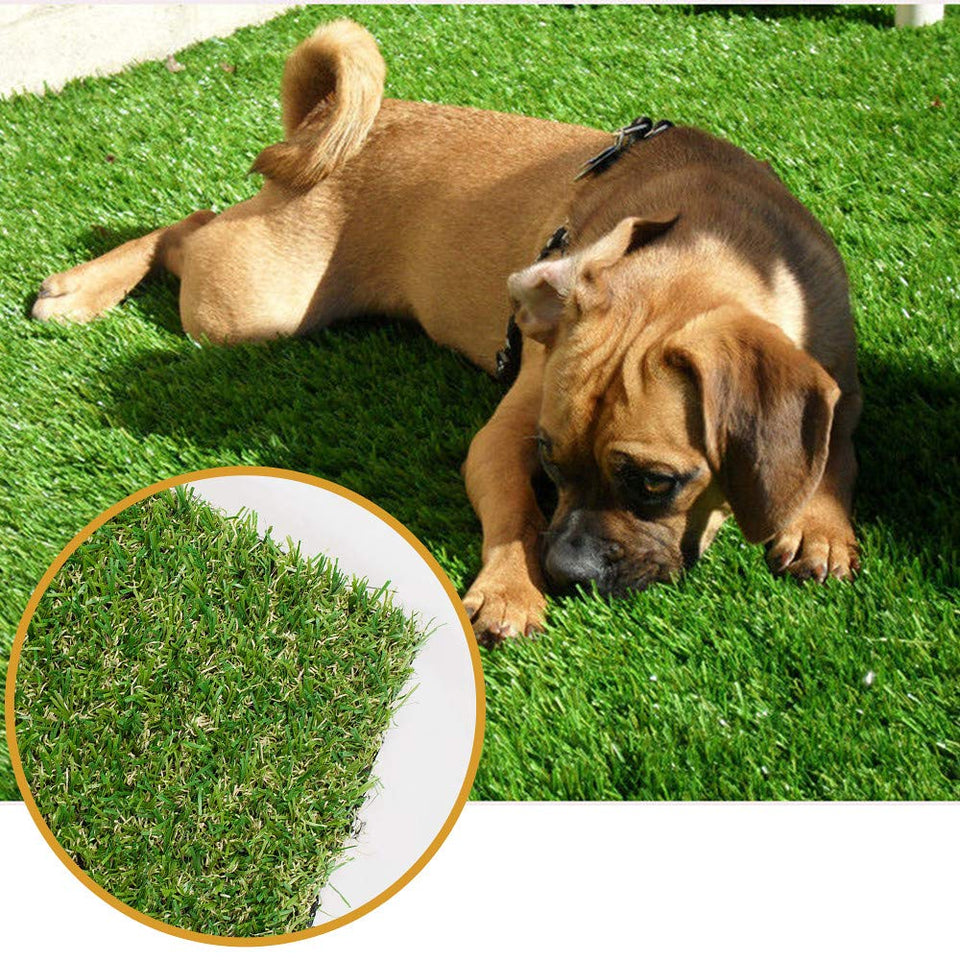 ALTRUISTIC grass-mat with lush fibers for indoor and outdoor lawns.