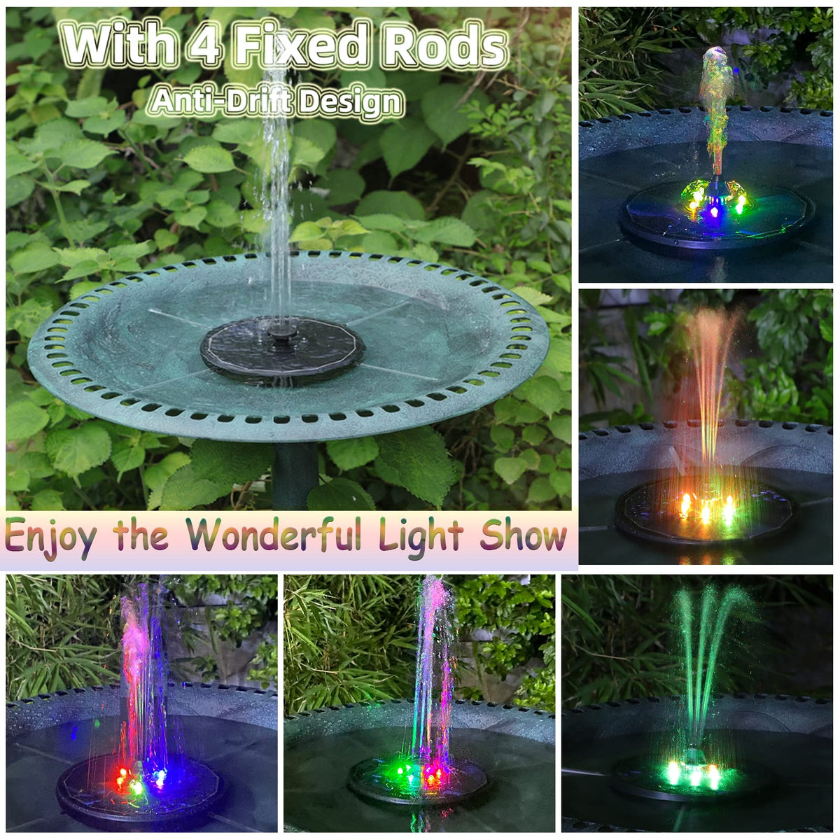 ALUKIKI fountain secured by four fixers to prevent drift