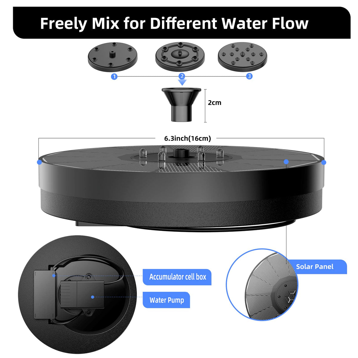 ALUKIKI fountain with security filter protects from debris