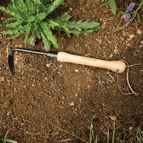 A.M. Leonard Cape Cod Weeder steel blade closeup emphasizes the 2-3/4 inch cutting edge.