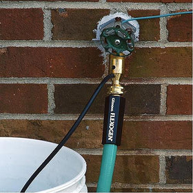 A.M. Leonard Hozon Siphon Mixer in action shows hose discharge and waste reduction.