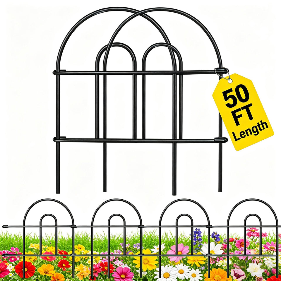 AMAGABELI 35-panel fence demonstrates assembly-free setup for instant edging