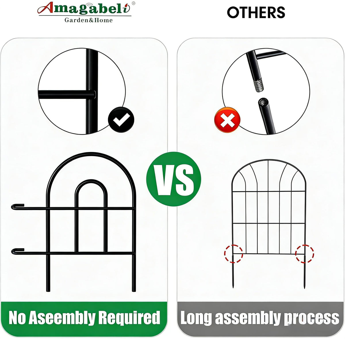 AMAGABELI 50ft flexible border adapts to curved layouts and uneven terrain