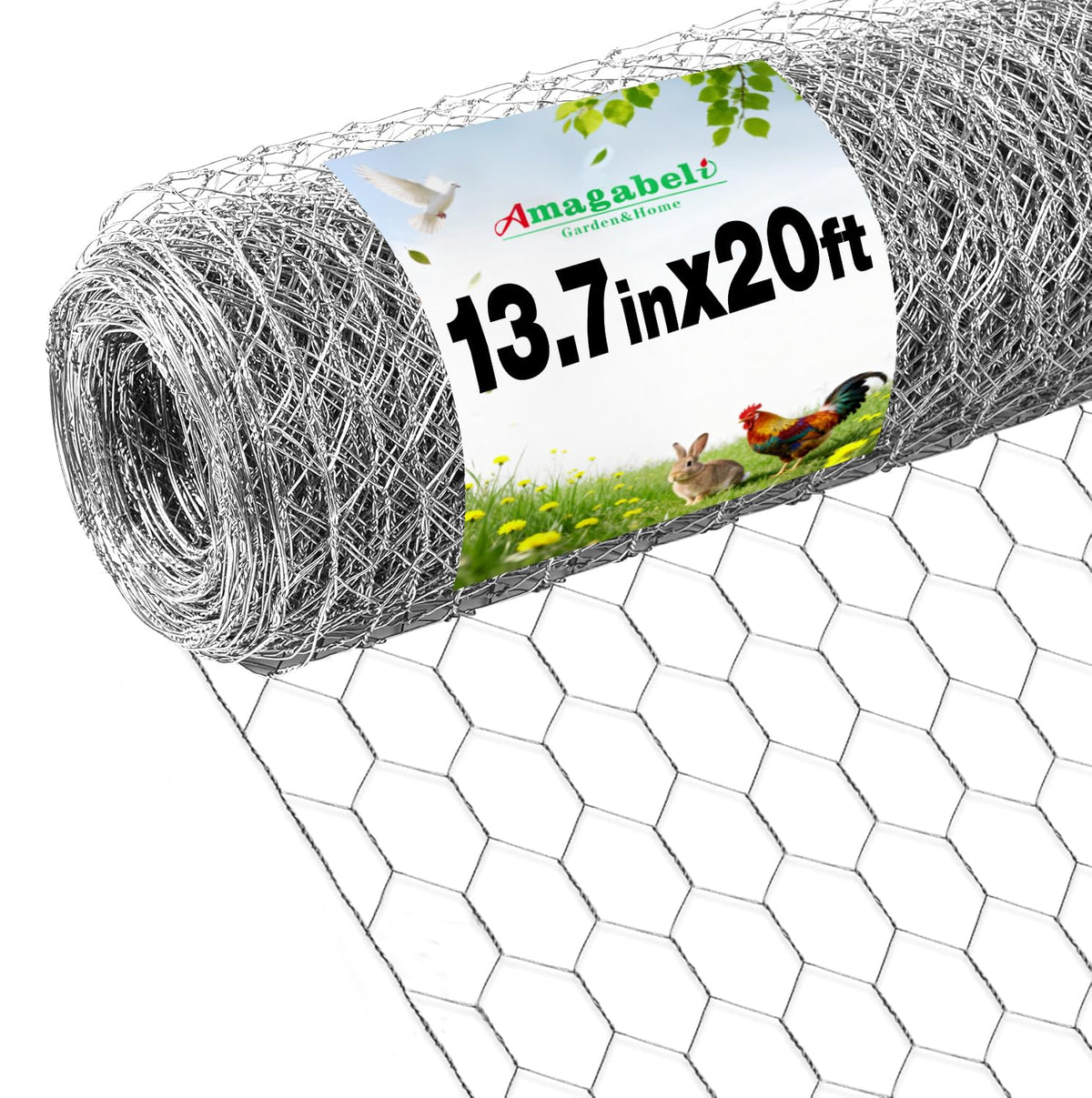 Amagabeli chicken wire fence hex mesh roll protects gardens from intruders and pests.