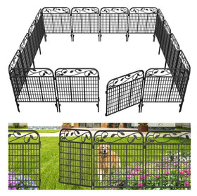 AMAGABELI Garden 4-panel fence forms a sturdy 12-foot yard boundary for pets.