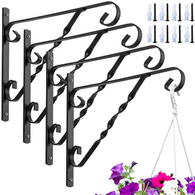 AMAGABELI Garden & Home 4-pack hanging brackets close-up pattern showcasing stylish, durable design.