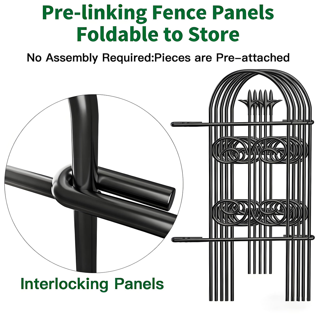 AMAGABELI garden border assembly showing pre-linked sections for easy length customization.
