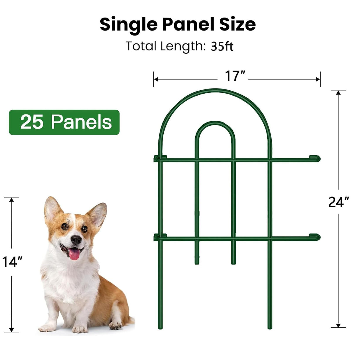 AMAGABELI garden fence pre-linking design enables easy length customization.