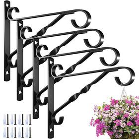AMAGABELI GARDEN & HOME 4-pack hanging brackets securely support lightweight pots on a 10-inch hook for outdoor spaces