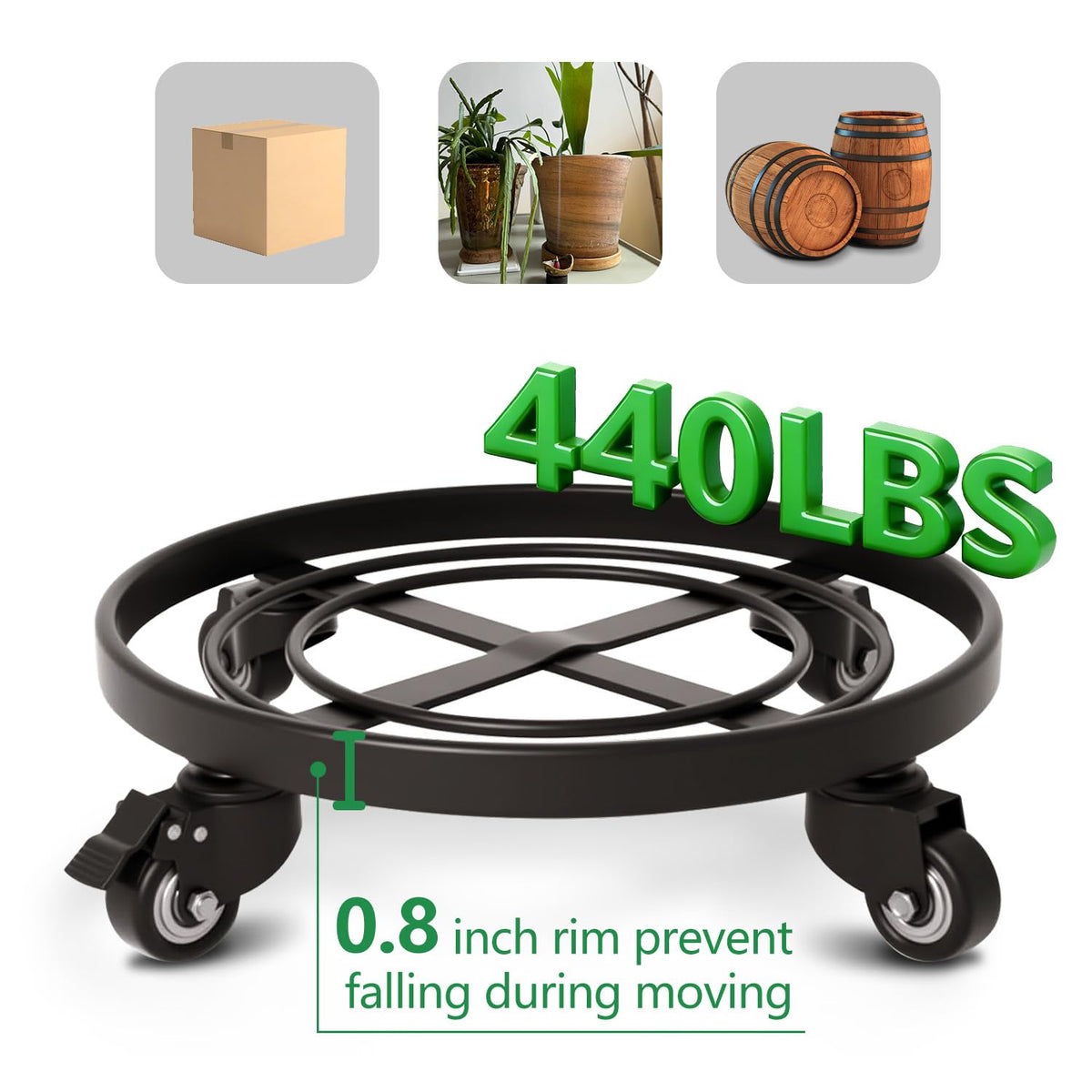 AMAGABELI GARDEN & HOME heavy-duty dolly holds up to 440 lbs for large pots