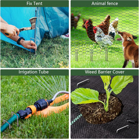 AMAGABELI multi-use stakes support fabric, hoses, and lightweight outdoor setups.