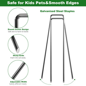 AMAGABELI rust-resistant galvanized steel stakes resist corrosion for year-round use.