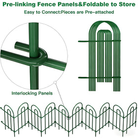 Amagabeli Garden Home rustproof green finish on decorative fence panels.
