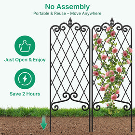 AMAGABELI Garden Trellis no-assembly design saves setup time.