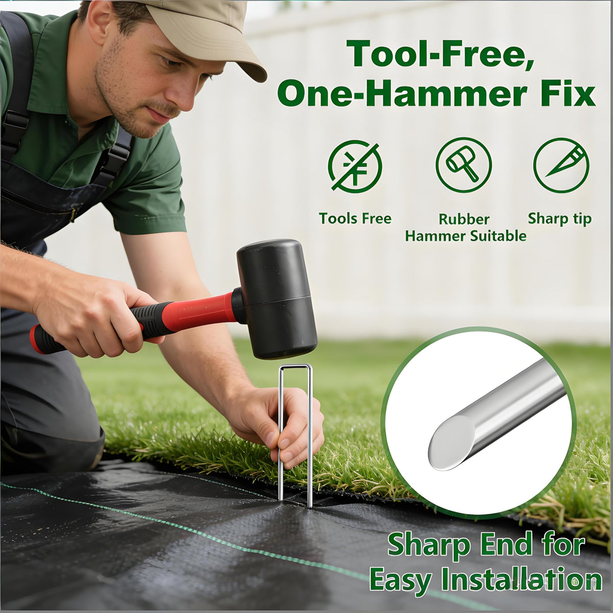 AMAGABELI 11-gauge heavy-duty stakes for tough soil performance