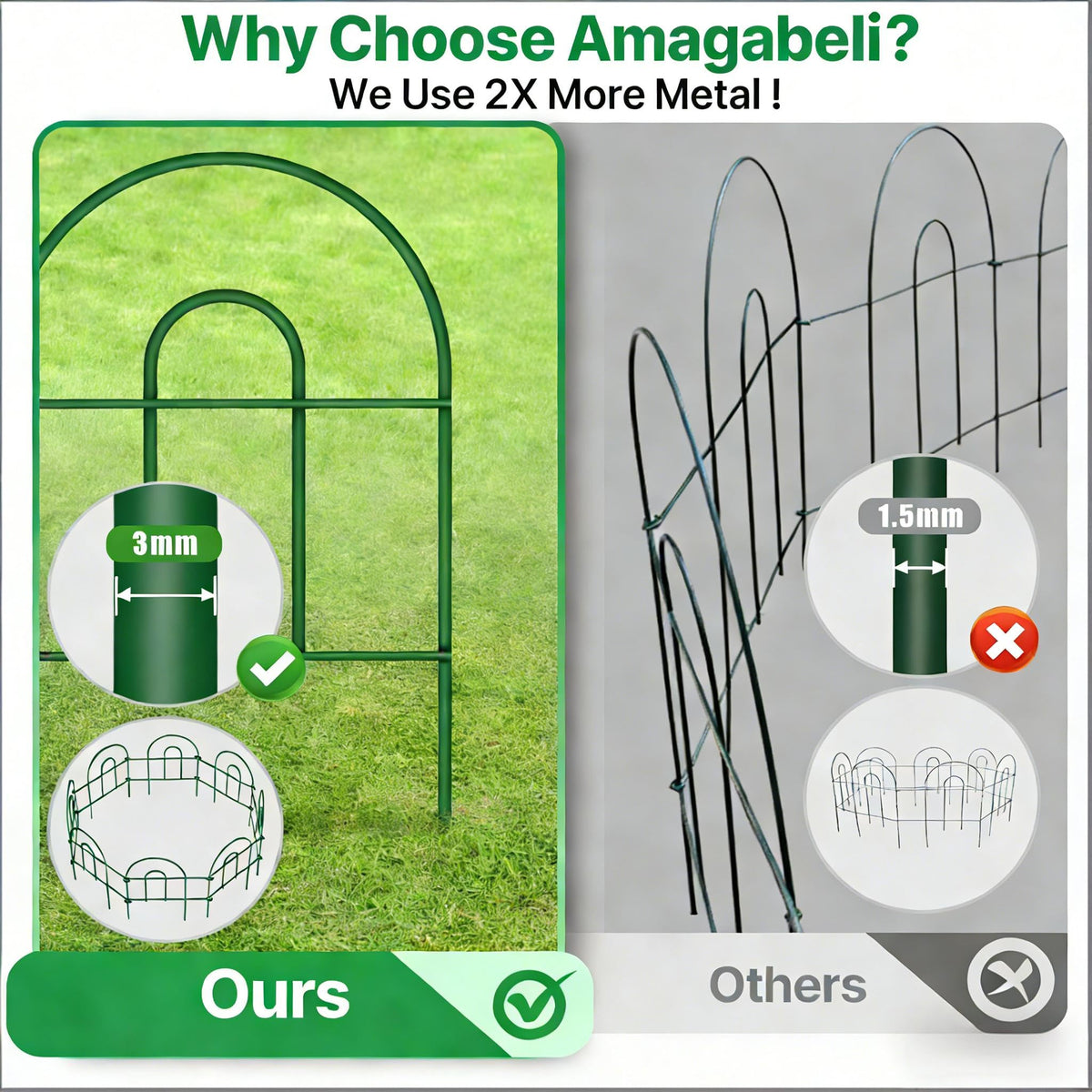 AMAGABELI Garden & Home pre-linking design simplifies setup and customization.