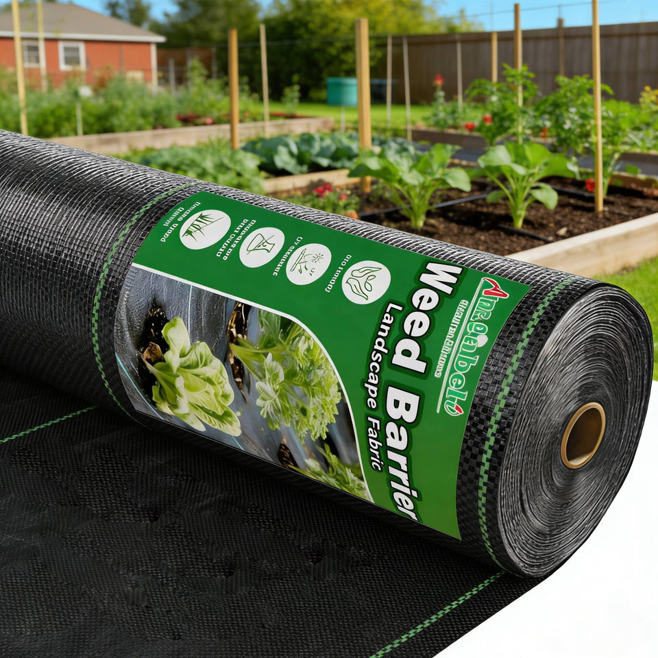 AMAGABELI weed barrier 3ft x 100ft blocks weeds while allowing drainage