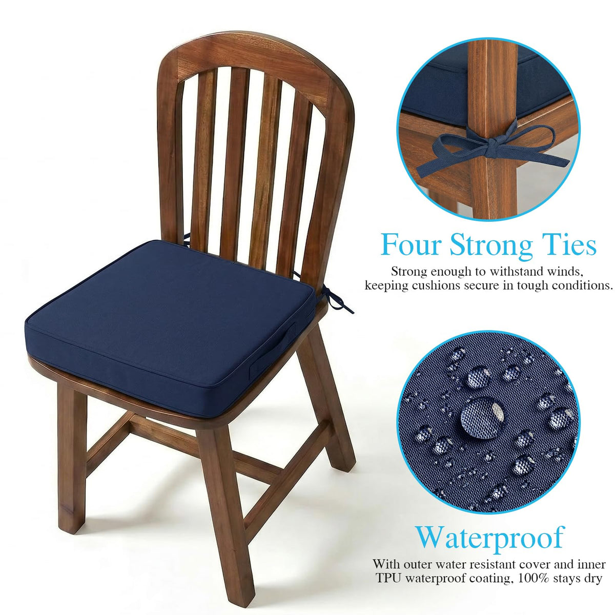 Amagenix dual-sided cushions offer solid and striped styles.