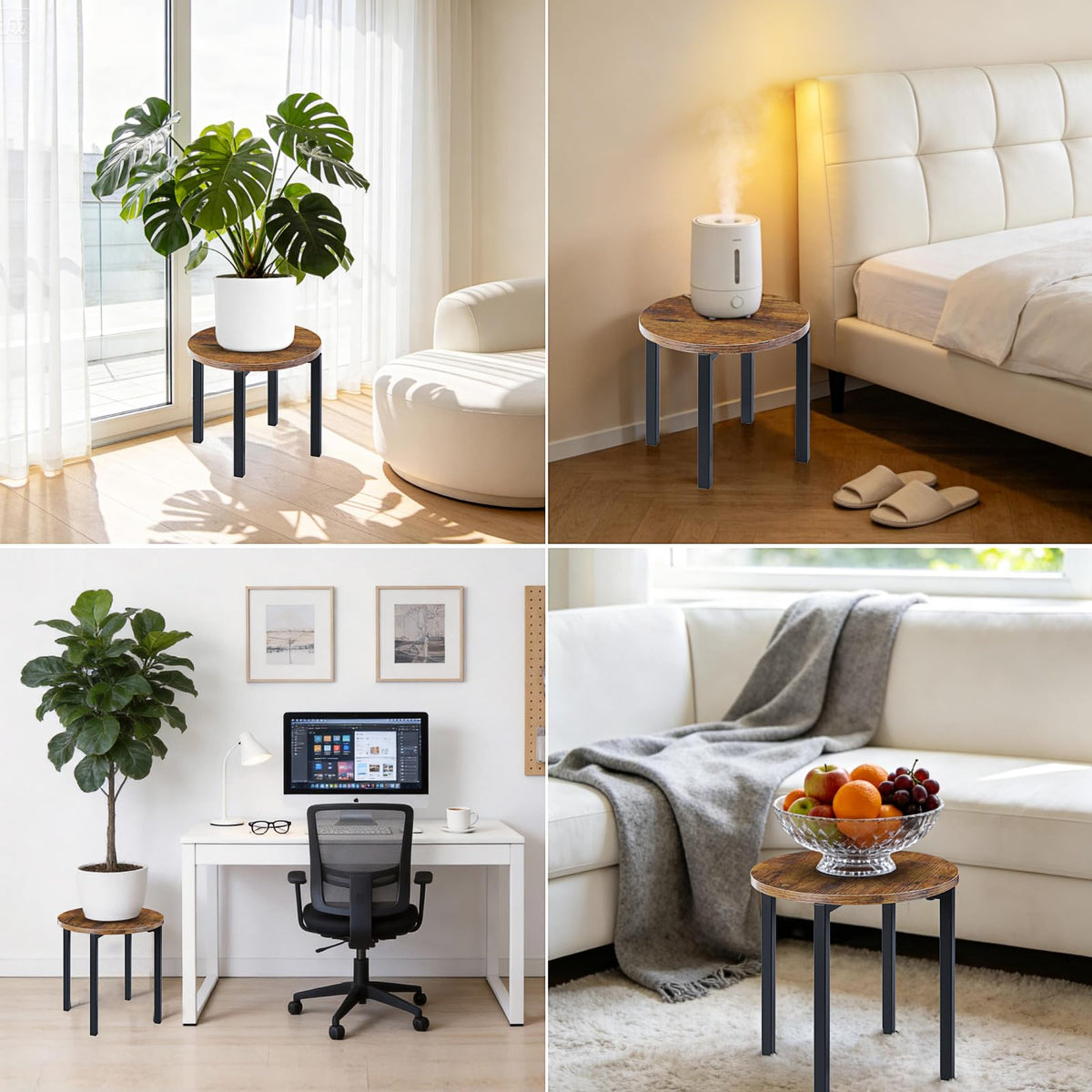 Amaoot 3-Pack plant stands assemble quickly and store compactly when not in use.