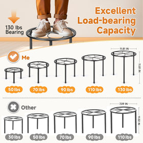 Amaoot iron plant stand demonstrates versatile indoor-outdoor use with elevated plant levels.