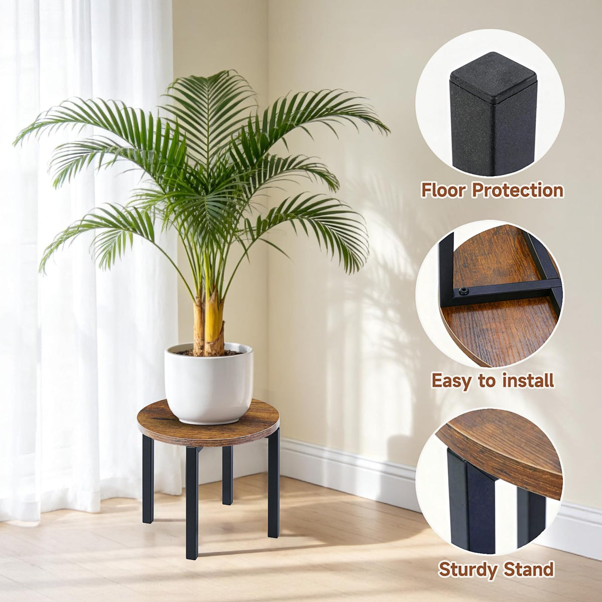 Amaoot metal construction delivers durable, long lasting support for pots.