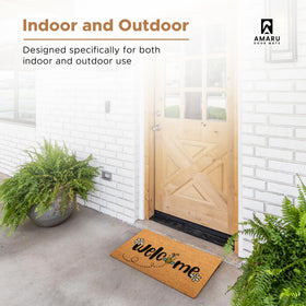 AMARU Bee door mat suited for outdoor porch and entrance areas.