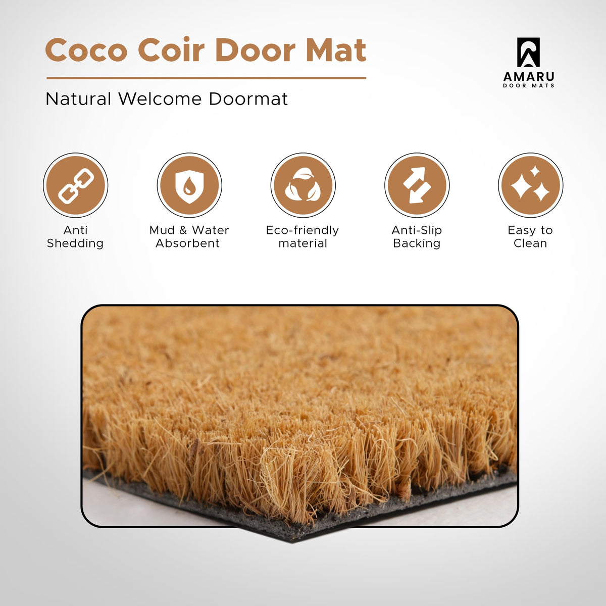 AMARU Cats entryway mat placed on doorstep for porch use