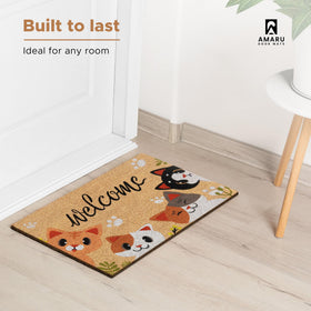 AMARU Cats gift-worthy welcome mat suitable for housewarmings