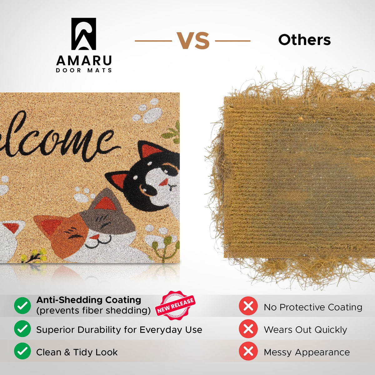 AMARU Cats close up of stylish coconut fiber surface and natural texture
