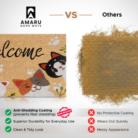 AMARU Cats close up of stylish coconut fiber surface and natural texture