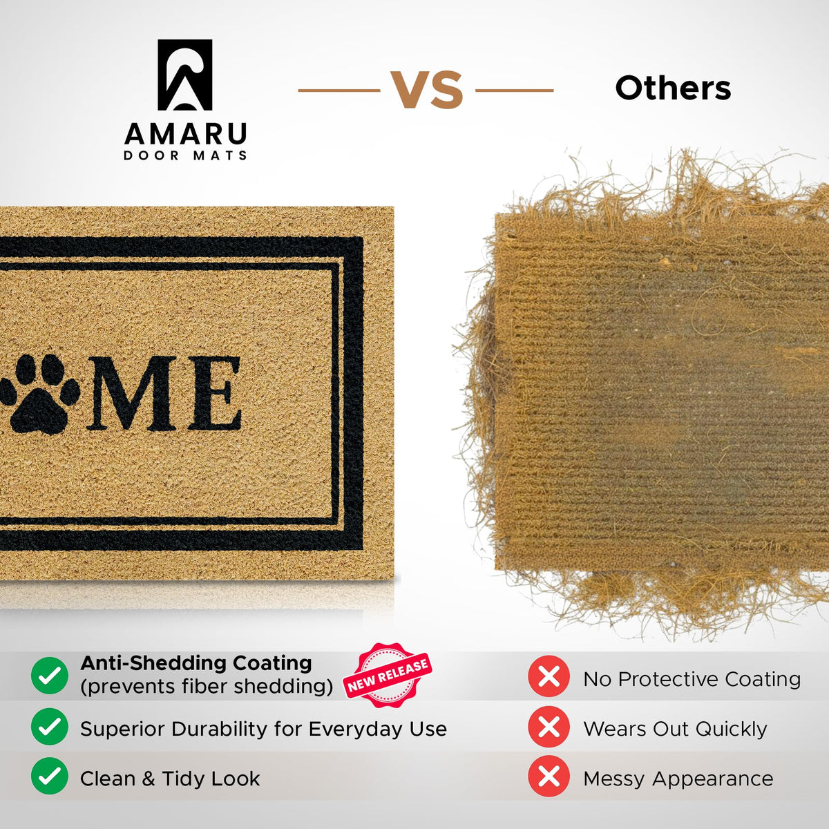AMARU DOOR MATS 17x29 standard size fits most doors.