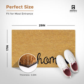 AMARU DOOR MATS coconut fiber surface close-up shows natural texture that traps dirt.