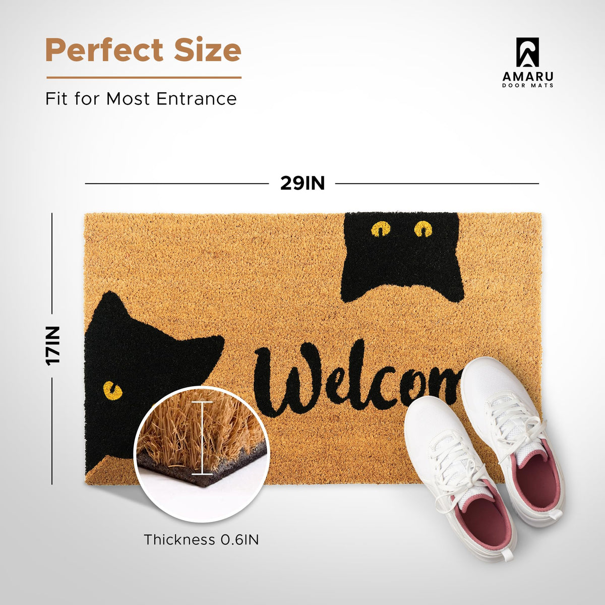 AMARU door mats coir fiber texture close-up showing natural fiber durability