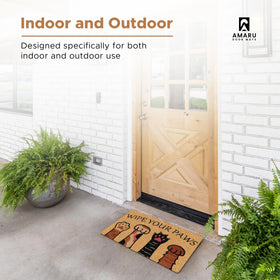 AMARU DOOR MATS heavy-duty backing keeps the mat steady even in busy foyer areas.