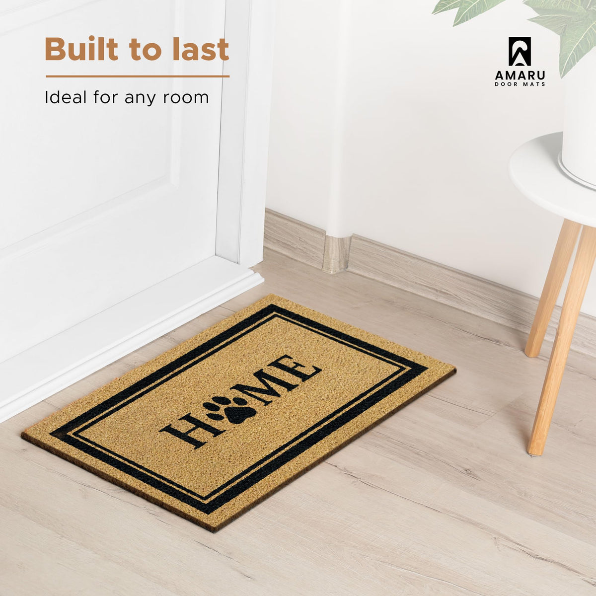 AMARU DOOR MATS Natural coconut fiber material is durable.