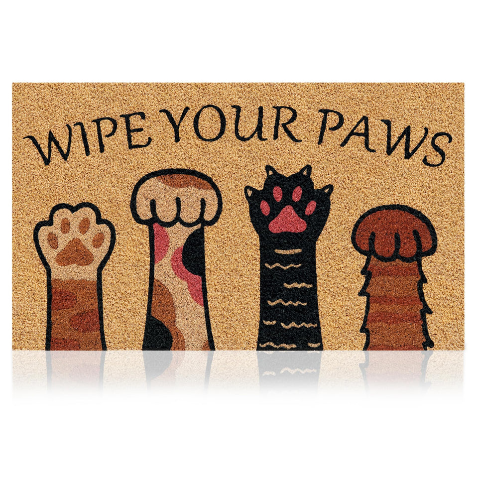 AMARU DOOR MATS Wipe Your Paws 17x29 front door mat keeps dirt outside and welcomes guests.