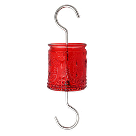 AMAURAS 4oz vintage glass ant moat protects hummingbird nectar from ants.
