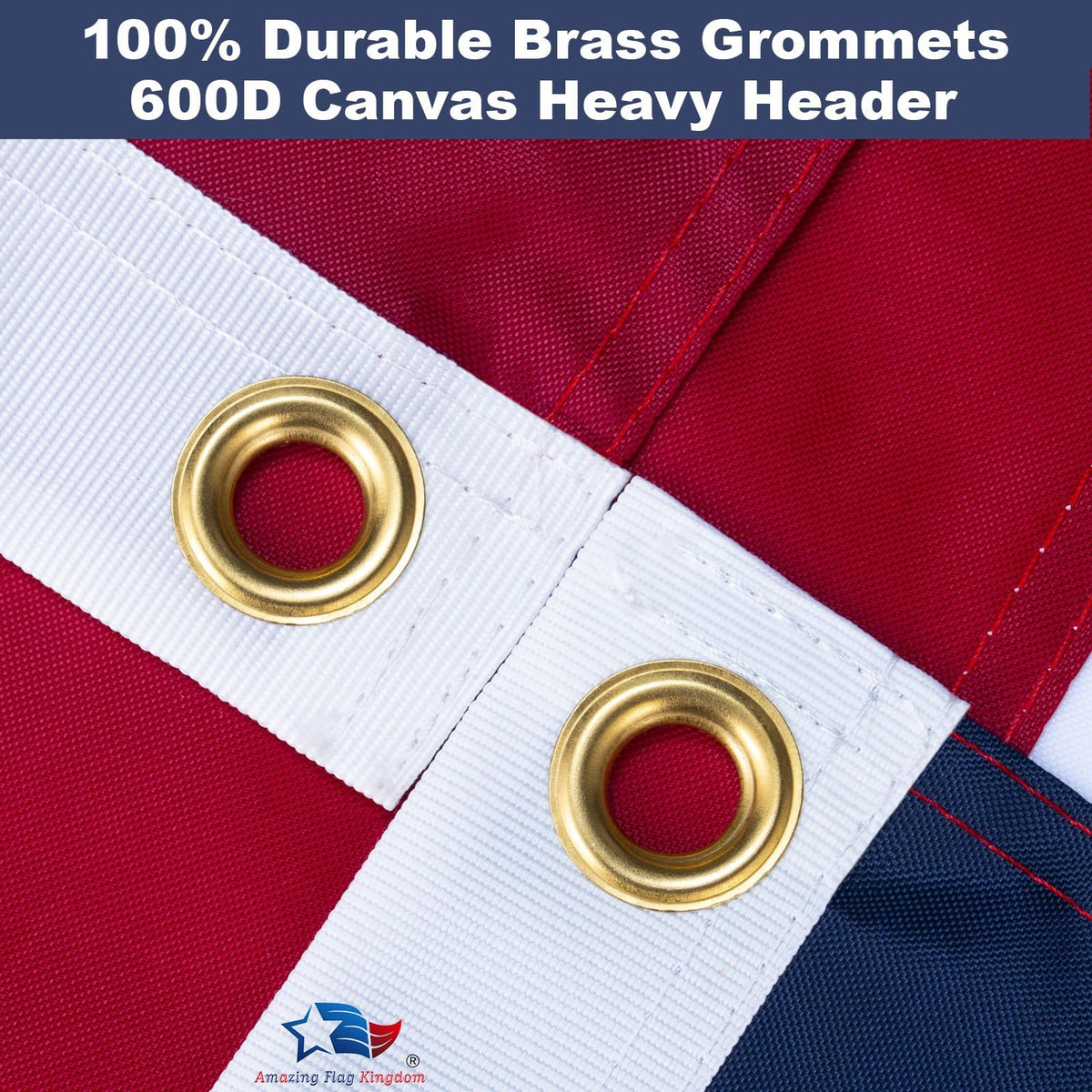 Amazing Flag Kingdom flag with brass grommets for secure outdoor hanging