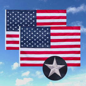 Amazing Flag Kingdom American flag 3x5 outdoor fluttering in wind, all-weather durability in action.
