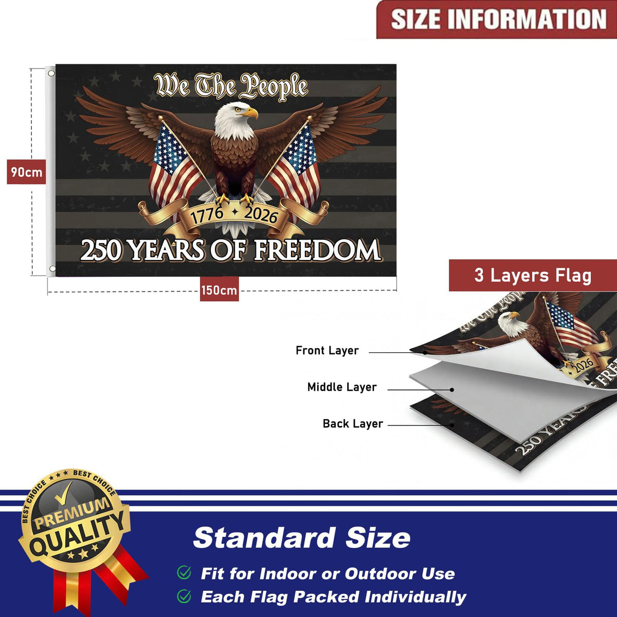 Amazing Flag Kingdom flag with reinforced double-stitched edges for durability.