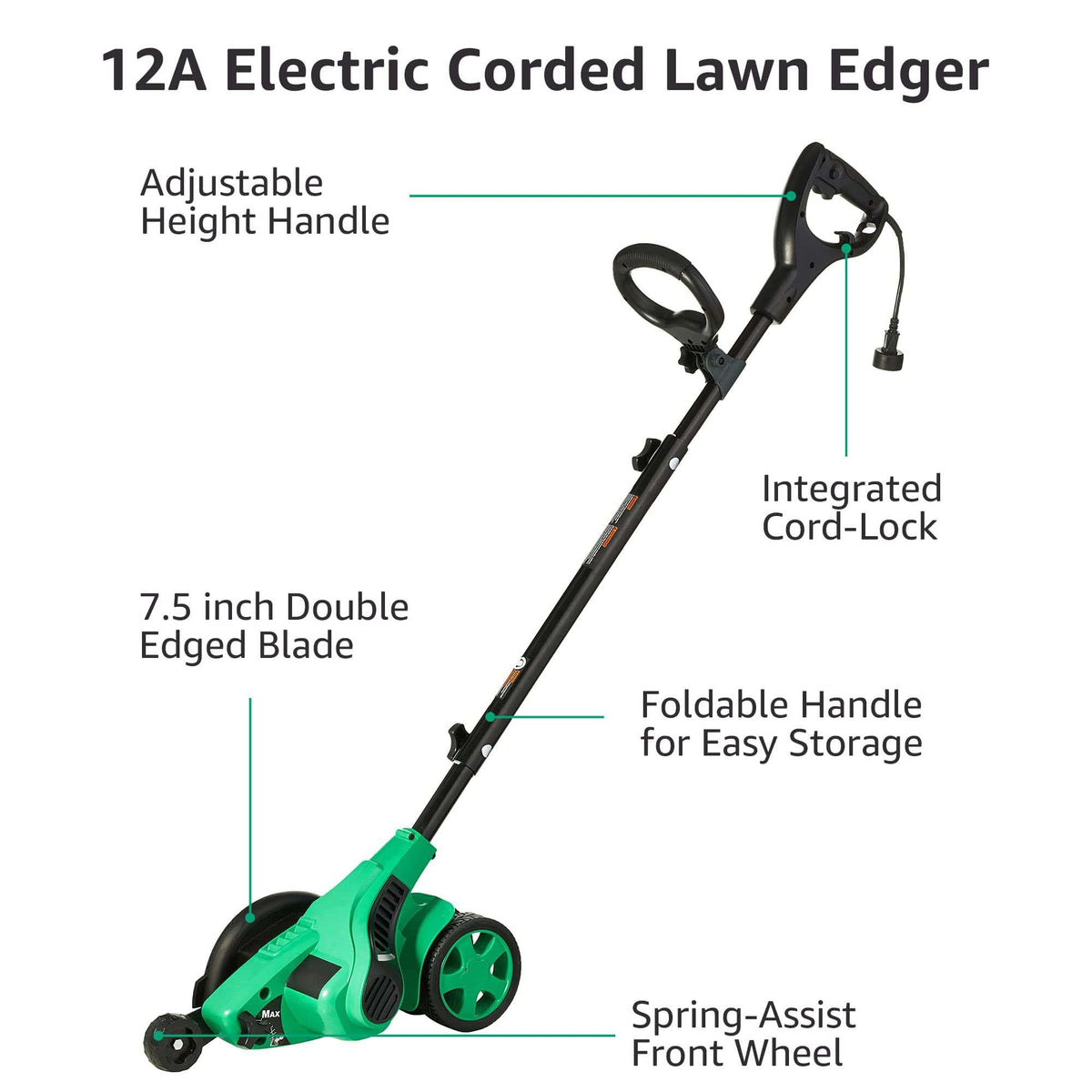 Amazon Basics 12 Amp lawn edger side handle for ergonomic grip