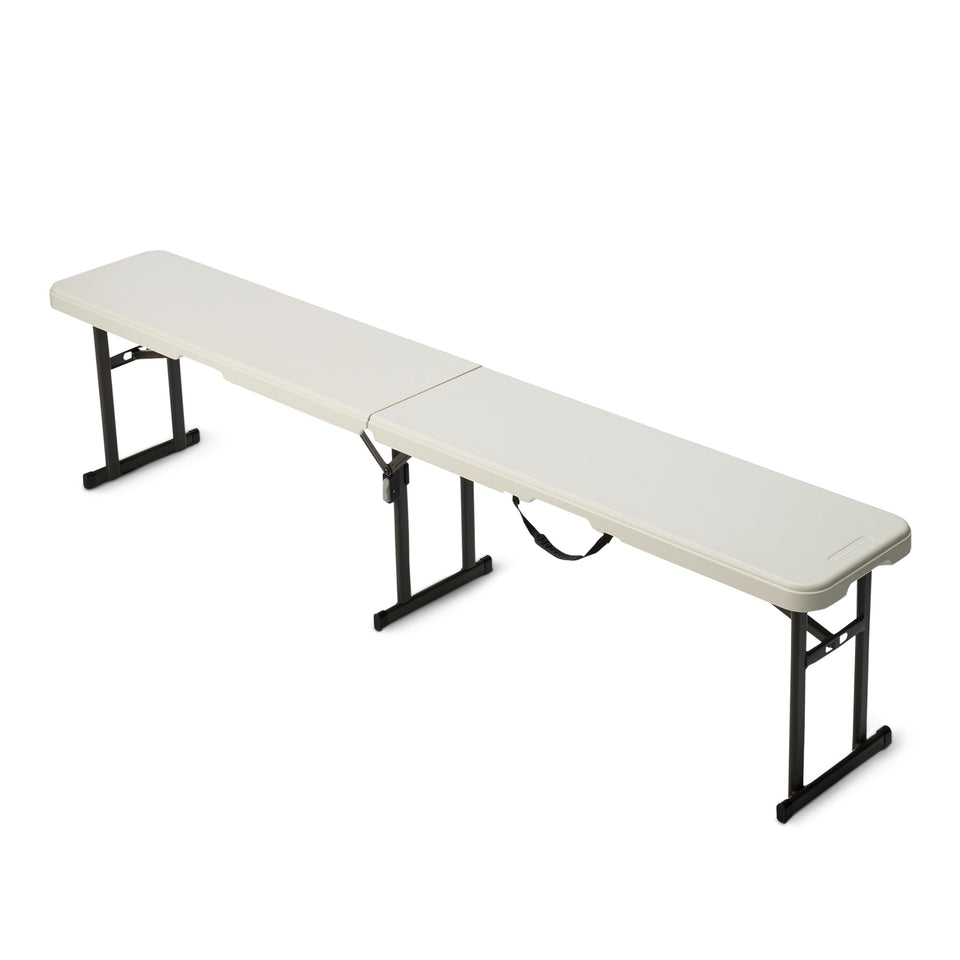Amazon Basics 6ft foldable bench in use indoors or outdoors for versatile seating