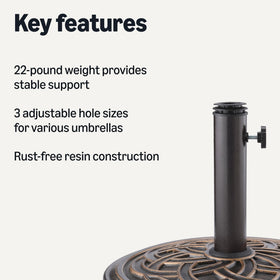Amazon Basics textured resin stand resists rust for long-lasting outdoor use